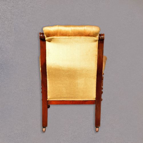 fig 4. Antique Armchair, Upholstered Arm Chair, Victorian Walnut, English, c.1880