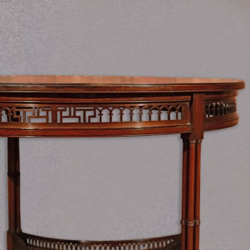 fig 2. Antique Centre Table, Edwardian Mahogany English Side Hall Display c1910