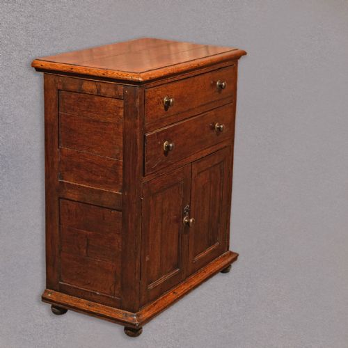fig 2. Antique Linen Press Cupboard, English Oak Cabinet, Late Georgian Kitchen c.1800