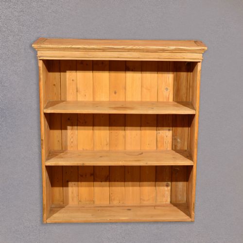 fig 1. Antique Pine Bookcase, Victorian Dresser Top, English, Country Book Case c1900