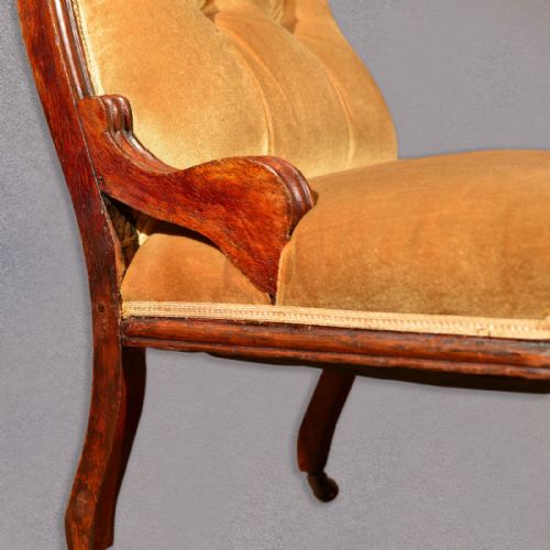 fig 4. Antique Side Chair, Upholstered Seat, Victorian Walnut, English, c1880