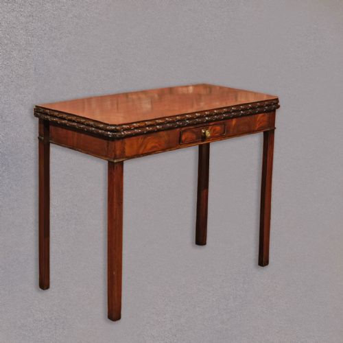Antique Side Table, Georgian Mahogany Fold Over Card Table, Hall, English C1800
