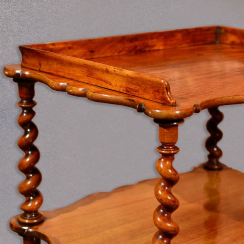 fig 3. Antique Whatnot, Victorian 3 Tier Tea Trolley, Walnut Shelves, c.1880 What Not