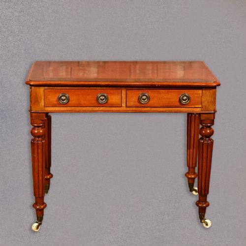 fig 1. Antique Writing Table, Regency Mahogany Desk, Side, Hall, English c1830