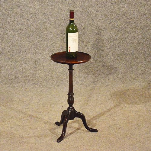 Antique Small Tripod Lamp Wine Side Table English Edwardian Mahogany C1910
