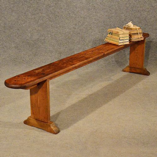 Antique 7' 4" Pine Bench Pew Stool Long Seat Quality English Victorian C1900