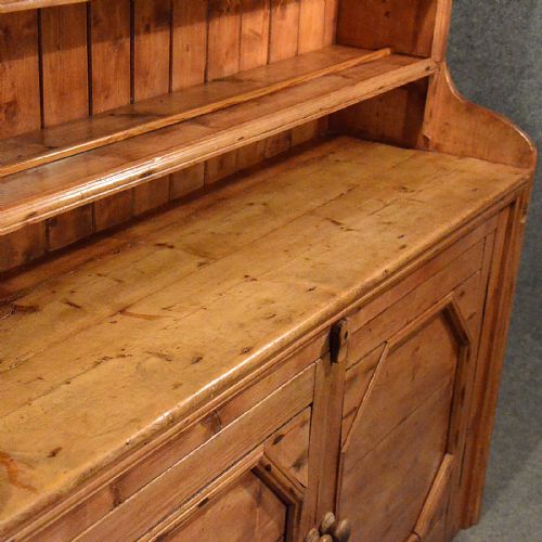 fig 4. Antique Victorian Pine Dresser Cabinet Welsh Country Kitchen Display Rack c1900