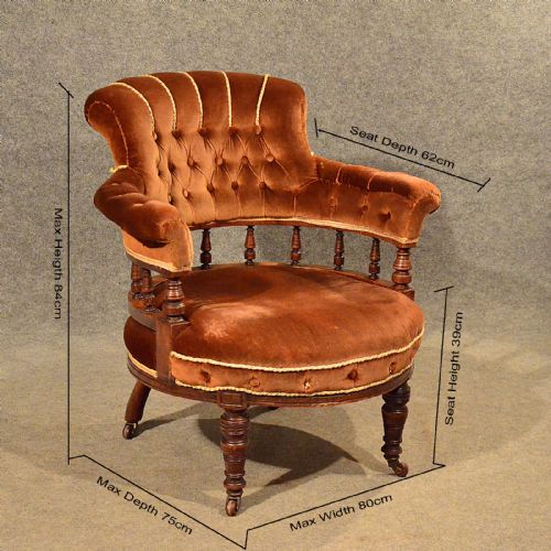 fig 1. Antique Wide Seat Armchair Mahogany Salon Easy Chair Comfortable Victorian c1900