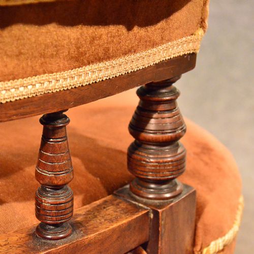 fig 4. Antique Wide Seat Armchair Mahogany Salon Easy Chair Comfortable Victorian c1900
