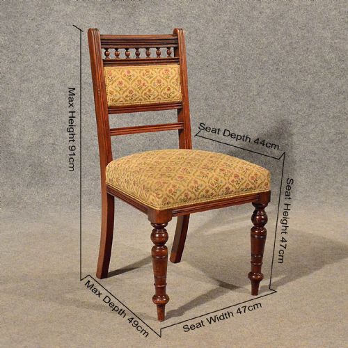 fig 1. Antique Dining or Kitchen Chairs x 4 Comfy Sprung Seats Edwardian Mahogany c1910