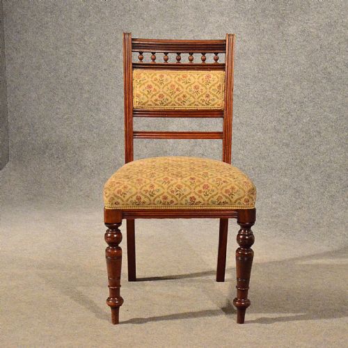 fig 2. Antique Dining or Kitchen Chairs x 4 Comfy Sprung Seats Edwardian Mahogany c1910