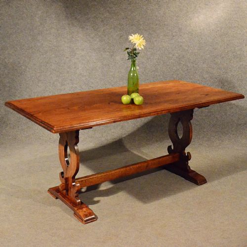 Antique Elm Kitchen Dining Refectory Table Quality 8 Seater Edwardian C1910