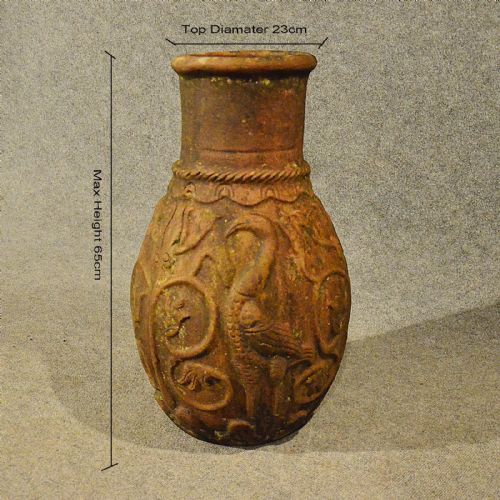 fig 1. Antique Vintage Terracotta Baluster Vase Flower Urn Victorian Garden Pot c1880