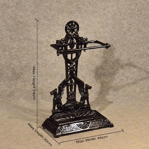 fig 1. Antique Stick Umbrella Hall Stand Quality Cast Iron English Victorian c1880