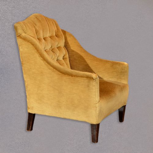 Antique Button Back Easy Chair, Edwardian Armchair, Lounge Side Club Seat C.1910