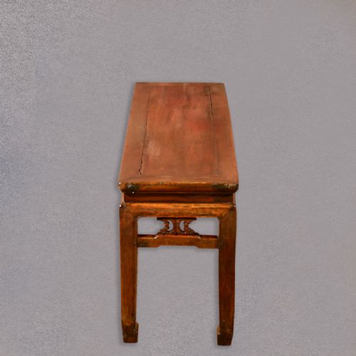 fig 3. Antique Chinese Bench, Oriental Elm Seat, Hardwood Coffee Table, c.1900