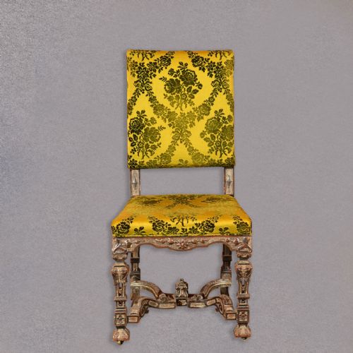 fig 1. Antique French Side Chair, Continental Hall Seat, Gothic Overtones, c.1900