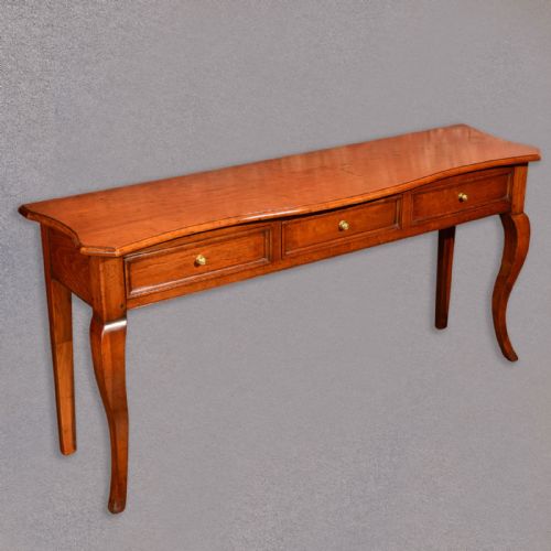 fig 1. Antique Narrow Console Table, French 18th Century Revival, Hall Chestnut c.1930