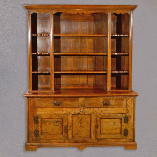 Antique Oak Dresser, Victorian English Country Kitchen Cupboard Sideboard C.1900