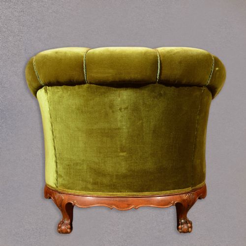 fig 3. Antique Pair of French Art Deco Armchairs, Velvet Upholstered Arm Chairs, c.1930