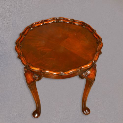 fig 2. Antique Pie Crust Tea Table, Victorian Flame Mahogany Occasional, English c.1900