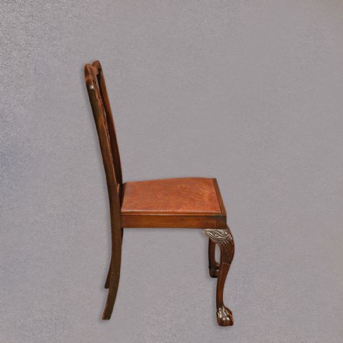 fig 3. Antique Set of 6 Dining Chairs, Victorian Chippendale Revival English c1890