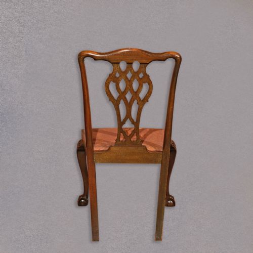 fig 4. Antique Set of 6 Dining Chairs, Victorian Chippendale Revival English c1890