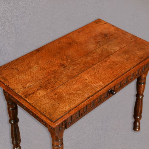 fig 2. Antique Side Table, Library Writing Desk, Hall Console, English Oak, Lamp c.1850