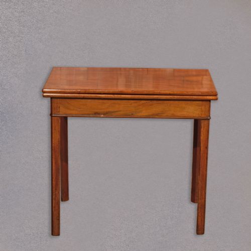fig 1. Antique Tea Table, Georgian Mahogany Fold Over Card, Side, Hall English c.1800