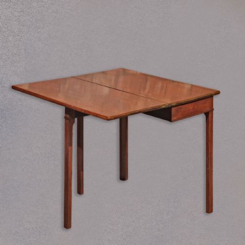 fig 2. Antique Tea Table, Georgian Mahogany Fold Over Card, Side, Hall English c.1800