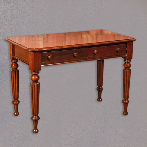 Antique Writing Table, Victorian Mahogany Desk, Side, Hall, English C.1870