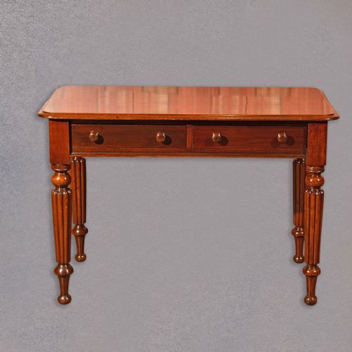 fig 1. Antique Writing Table, Victorian Mahogany Desk, Side, Hall, English c.1870