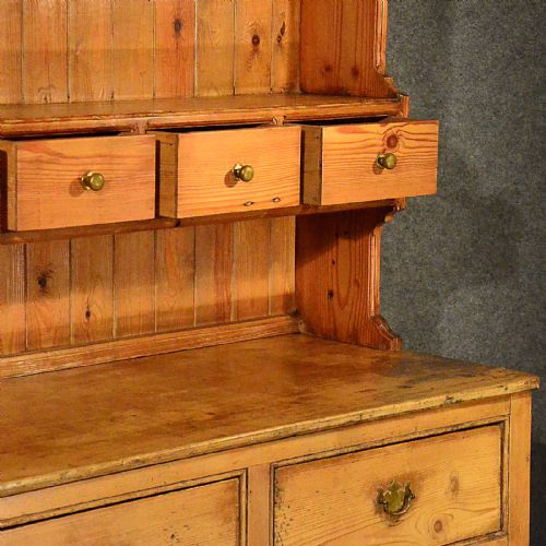 fig 2. Antique Victorian Pine Dresser Cabinet Welsh Country Kitchen Display Rack c1880