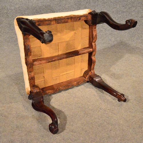 fig 2. Antique Dressing Music Piano Stool Seat Cabriole Leg English Victorian c1880