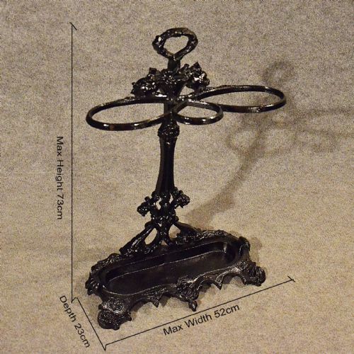 fig 1. Antique Stick Umbrella Hall Stand Quality Cast Iron English Victorian c1880