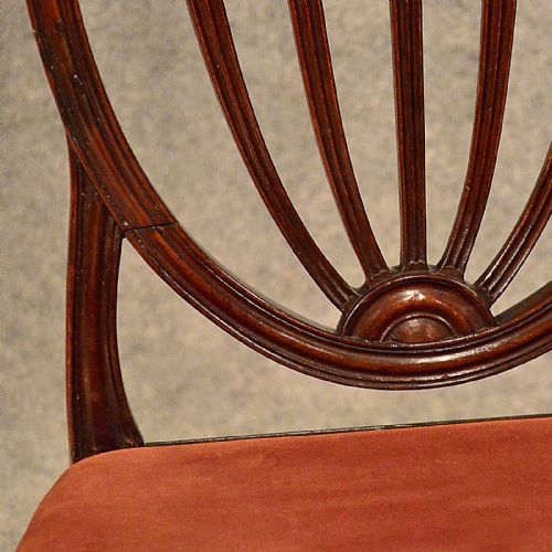 fig 3. Antique Pair Wide Side Dining Shield Chairs English Georgian Hepplewhite c1800