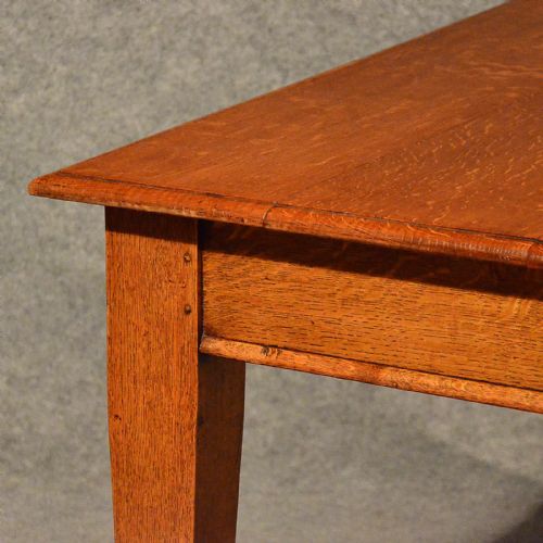 fig 2. Antique 5' Oak Kitchen Dining Architect's Table Edwardian English 6 Seater c1910