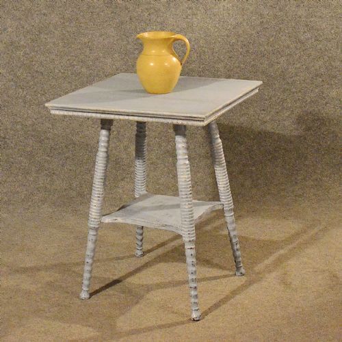 Antique Oak Cricket Table Lamp Wine Side Painted Finish English Victorian C1880