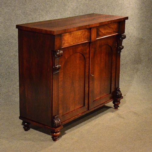 fig 3. Antique Rosewood English Regency Side Cabinet Cupboard Chiffonier Quality c1820