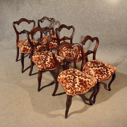 fig 2. Antique Dining Chairs Set of 6 Quality Rosewood Early English Victorian c1840