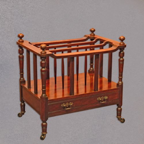 Antique Canterbury, Victorian Music Stand, Mahogany Magazine Rack, English C1850