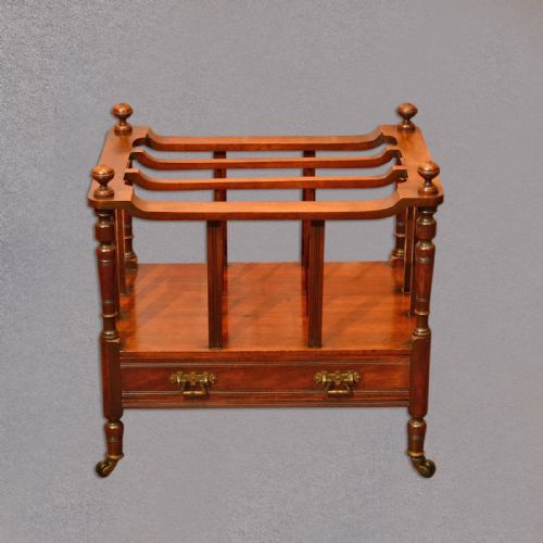 fig 1. Antique Canterbury, Victorian Music Stand, Mahogany Magazine Rack, English c1850