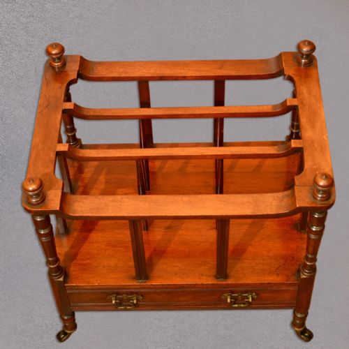 fig 2. Antique Canterbury, Victorian Music Stand, Mahogany Magazine Rack, English c1850