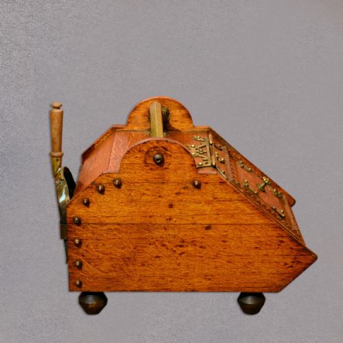 fig 2. Antique Log Bin, Coal Purdonium, Fire Side Hearth Store, Victorian, Oak, c.1860