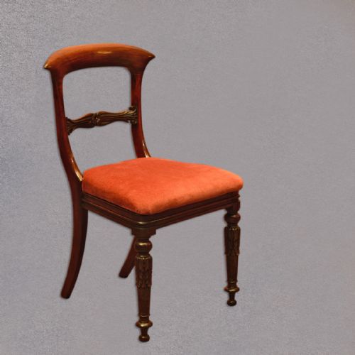 fig 3. Antique Set of 4 Dining Chairs, Regency, English, Carved, Rosewood, Seat, c.1820