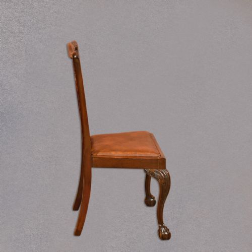 fig 3. Antique Set of 4 Dining Chairs, Victorian Chippendale Revival, Mahogany, c.1880