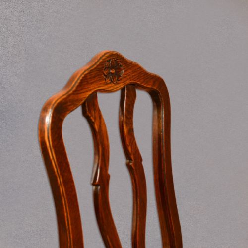 fig 3. Antique Set of 6 Dining Chairs, French Country Kitchen, Oak, Rush Seats, C19th