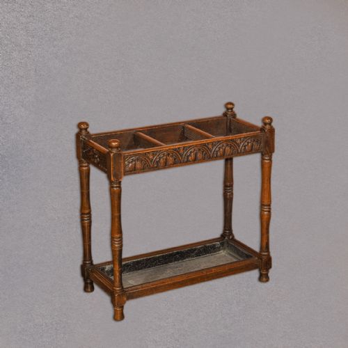 Late Victorian Oak Stick Stand, C.1890
