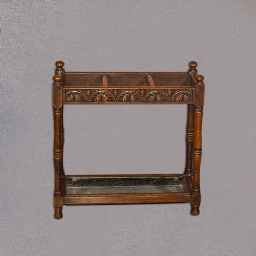 fig 1. Late Victorian Oak Stick Stand, c.1890