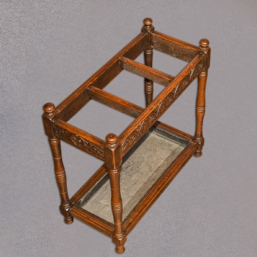 fig 2. Late Victorian Oak Stick Stand, c.1890